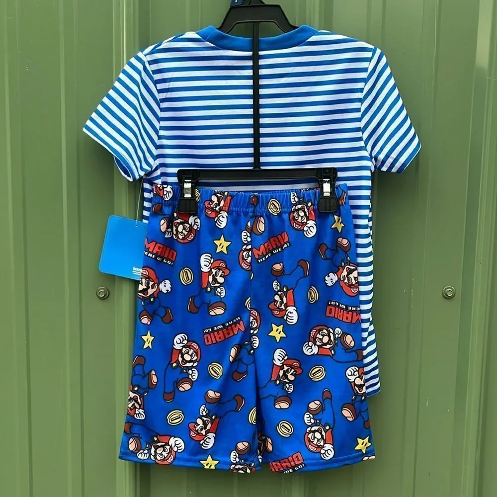 Ninja Turtles & Mario Graphic Print Tee & Shorts Sleep 2, 2-Piece Sets Size XS